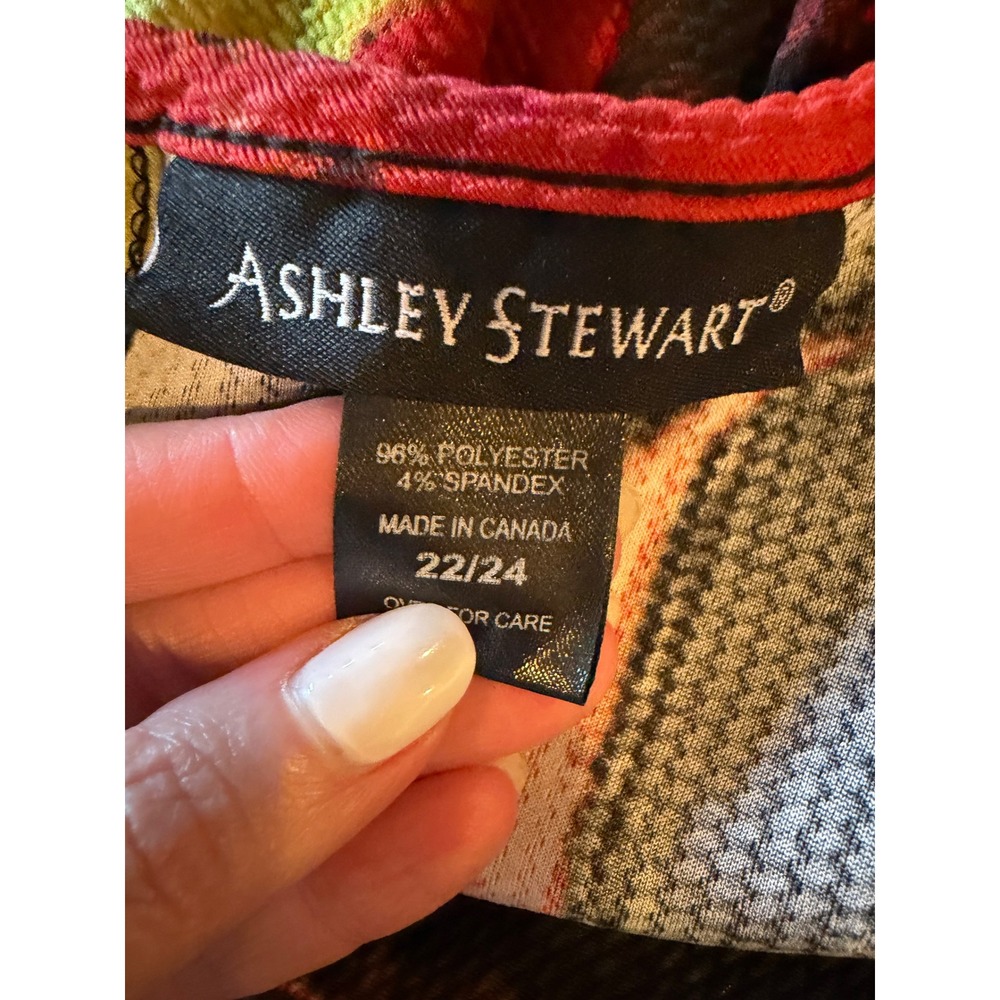 Ashley Stewart Maxi Dress Womens 22 Multicolor Abstract Artsy Knit Plus Size - Picture 8 of 10